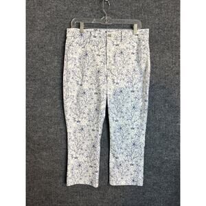NYDJ Womens Karen Capri Jeans Size 10 Petite Floral Printed Lift Tuck Stretch